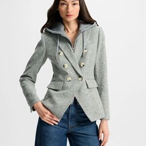 Veronica Beard Light Gray Double-Breasted Blazer